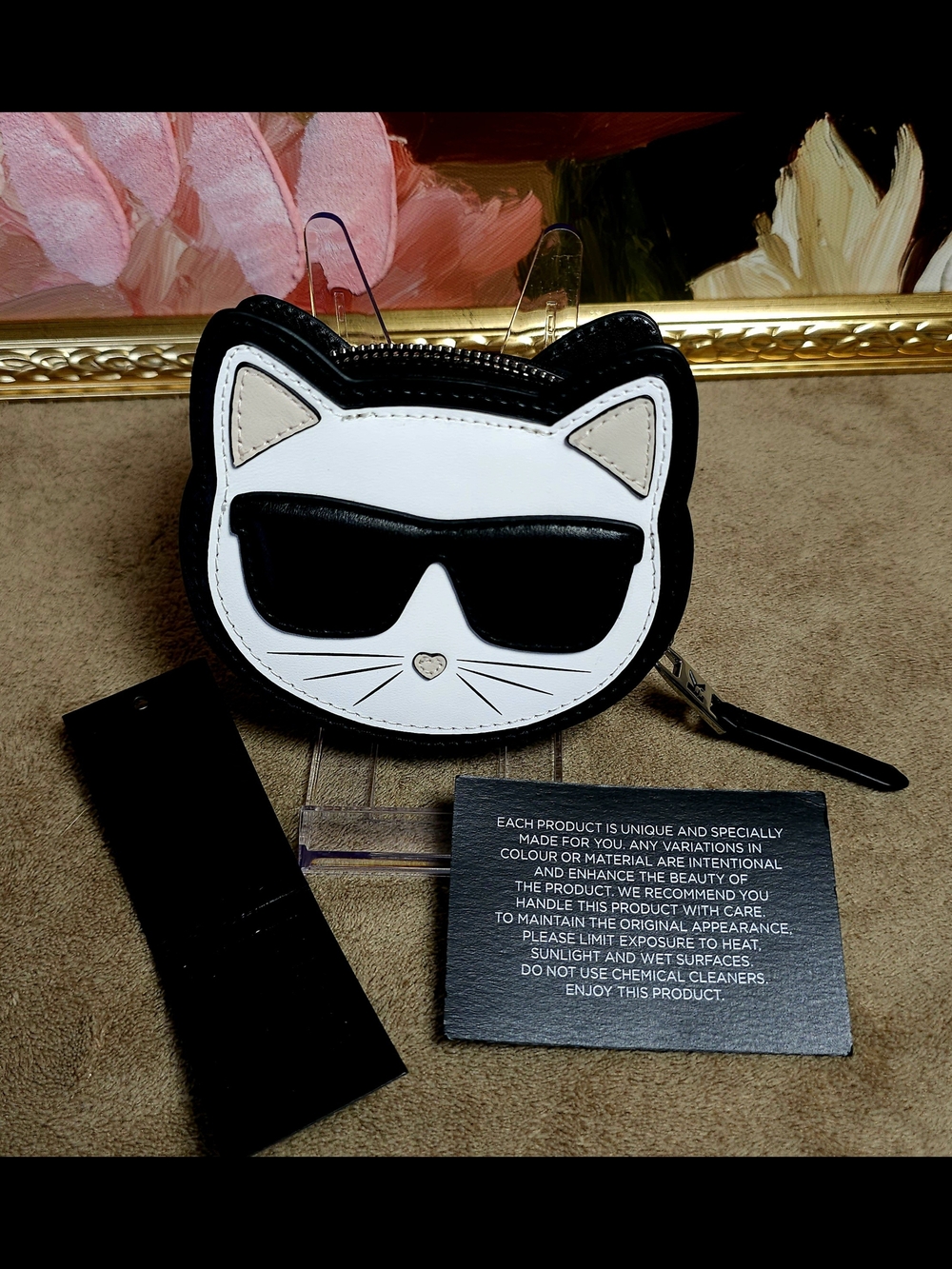🐾 Karl Lagerfeld K/Ikonik Choupette Cowhide Leather Coin Purse - NWT